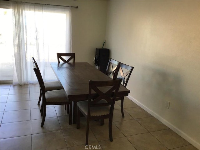 tiled dining room with a wealth of natural light