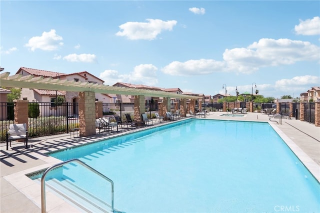 view of pool featuring a patio area