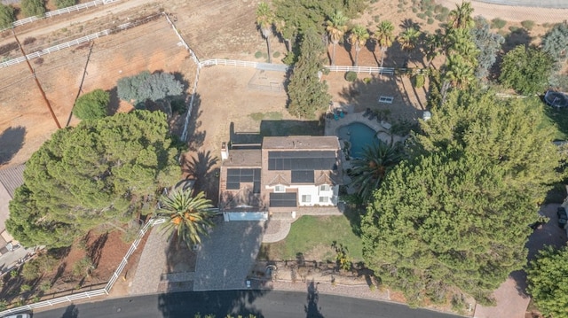 aerial view with a rural view