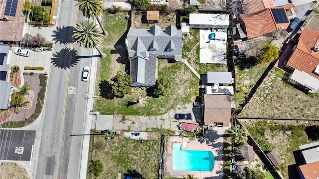 41695 Mayberry Ave, Hemet, CA 92544 - aerial view of property and surrounding area with a pool area and nearby suburban area