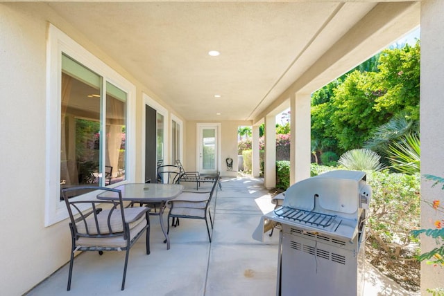 view of patio featuring grilling area