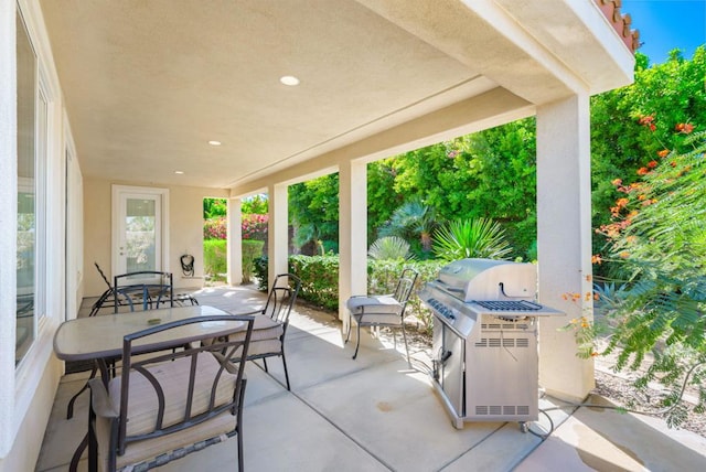 view of patio / terrace featuring area for grilling