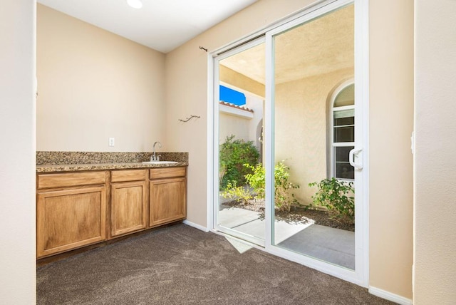 interior space featuring vanity and a healthy amount of sunlight