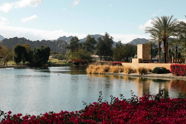 property view of water featuring a mountain view