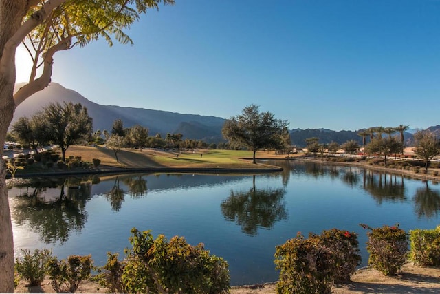 property view of water featuring a mountain view