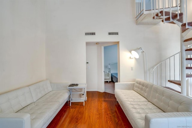 living room featuring wood-type flooring