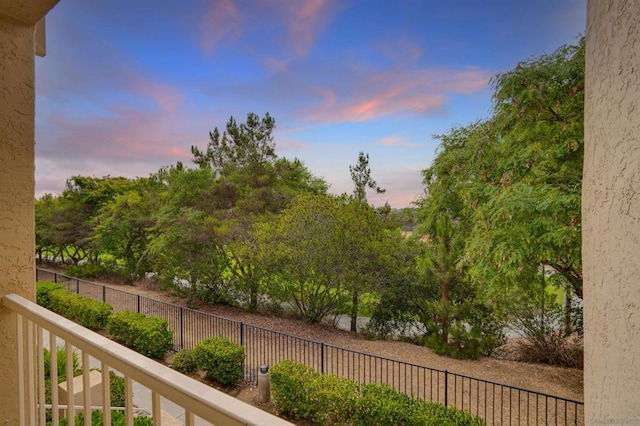 view of yard at dusk