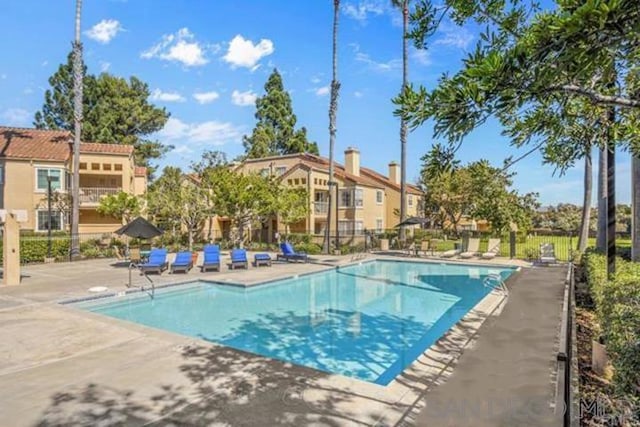 view of pool featuring a patio