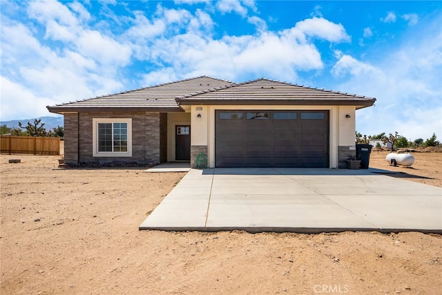 view of front of home with a garage