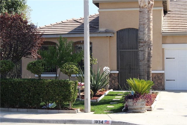 exterior space featuring a garage