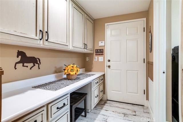 interior space with light hardwood / wood-style flooring