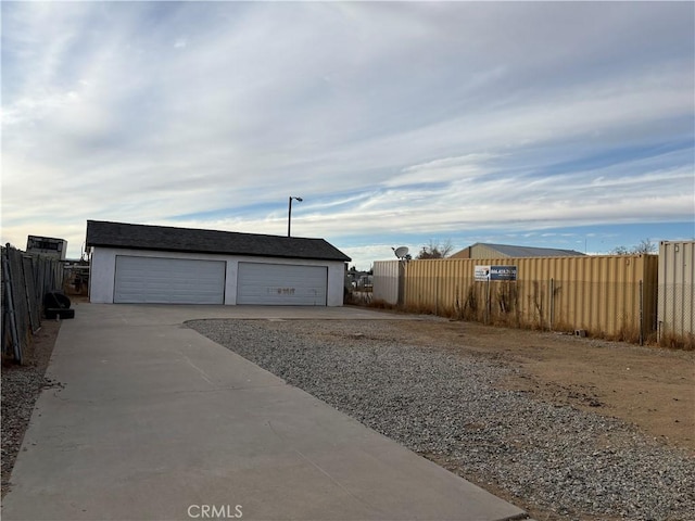 view of garage