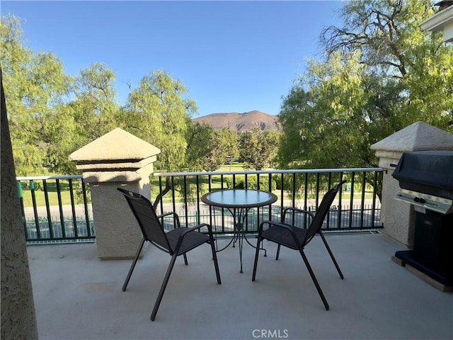 balcony with a mountain view