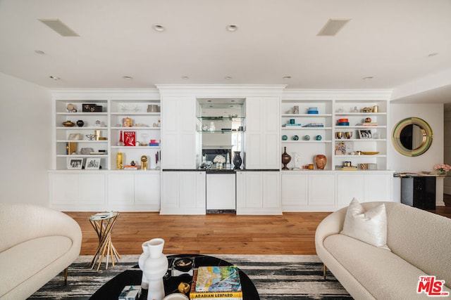 living room featuring hardwood / wood-style flooring