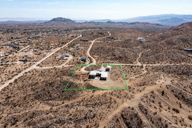 aerial view with a mountain view