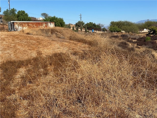 view of yard with a rural view