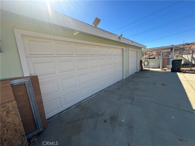 view of garage