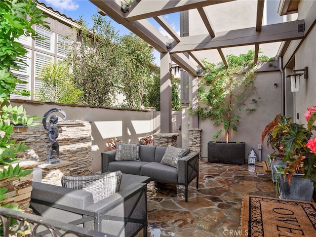 view of patio with an outdoor hangout area