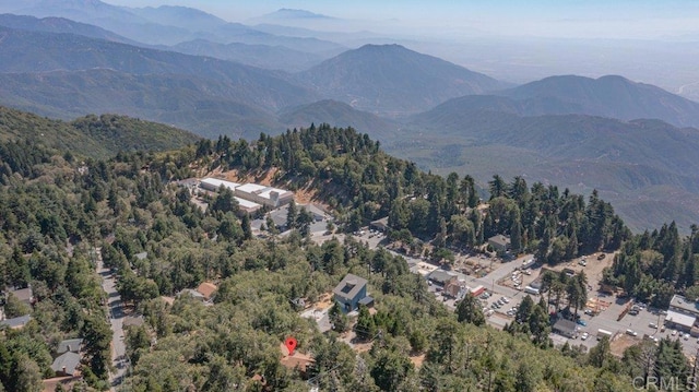 drone / aerial view with a mountain view