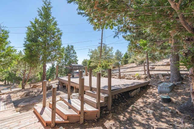 view of wooden deck