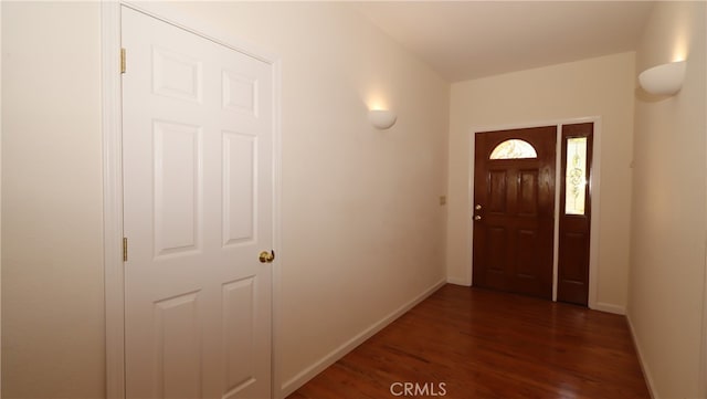 foyer featuring dark hardwood / wood-style flooring