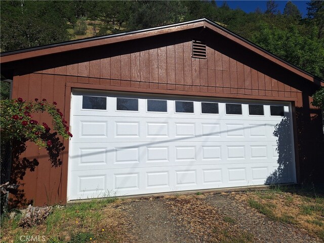 view of garage