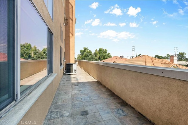 balcony with central AC unit