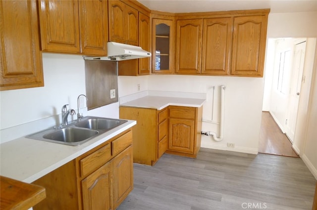 kitchen featuring light hardwood / wood-style flooring and sink