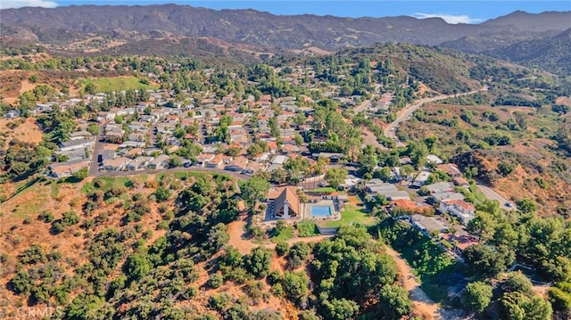 1169 Aztec, Topanga, CA 90290 - aerial overview of property's location featuring a mountain backdrop
