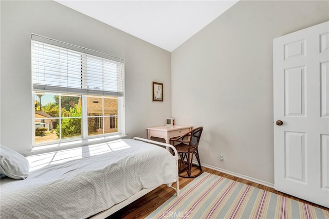1169 Aztec, Topanga, CA 90290 - bedroom with baseboards and vaulted ceiling