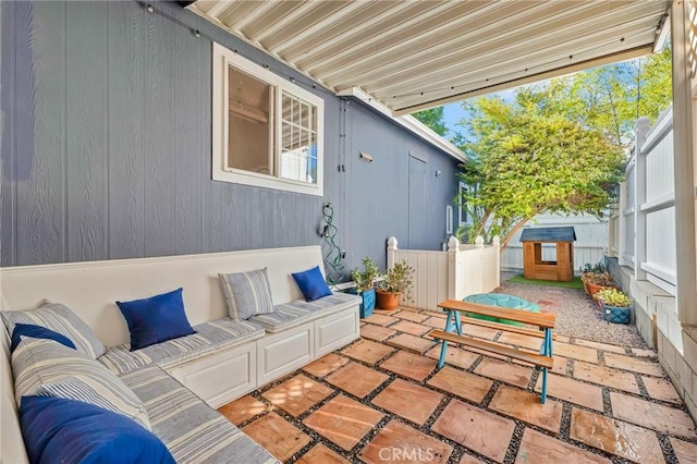 1169 Aztec, Topanga, CA 90290 - view of patio with an outdoor hangout area