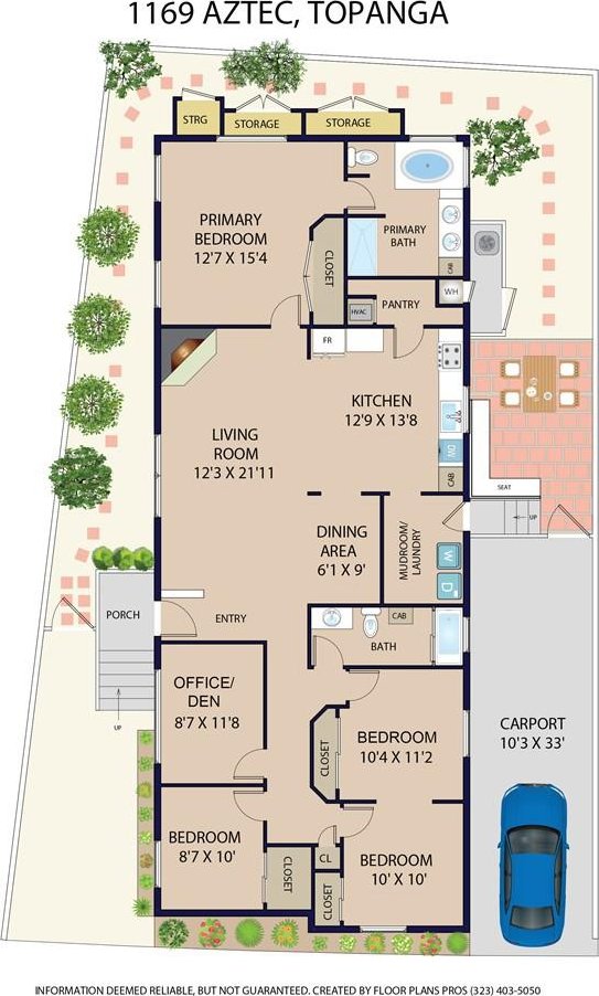 1169 Aztec, Topanga, CA 90290 - floor plan / room layout