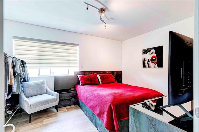 bedroom with wood-type flooring