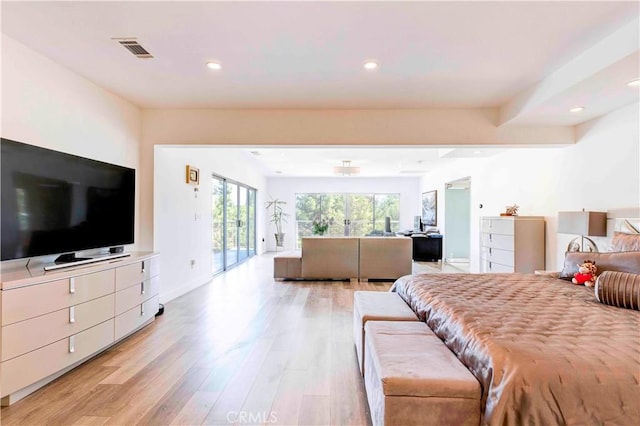 bedroom featuring light hardwood / wood-style flooring