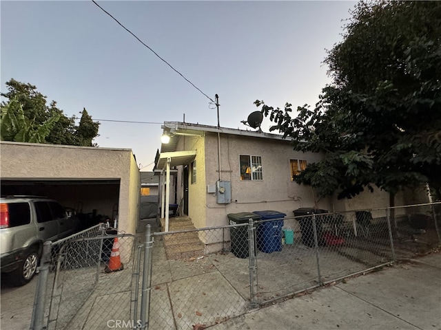 view of front of home with a garage