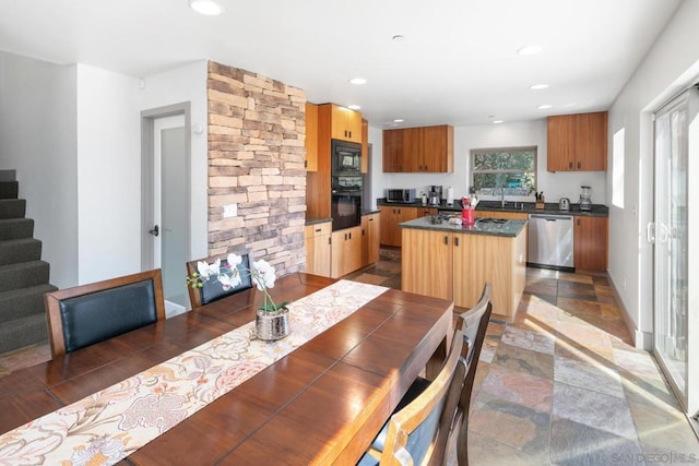 dining room with sink