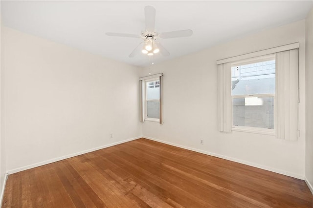 661 W 26th St, San Pedro, CA 90731 - unfurnished room with wood finished floors, baseboards, healthy amount of natural light, and ceiling fan