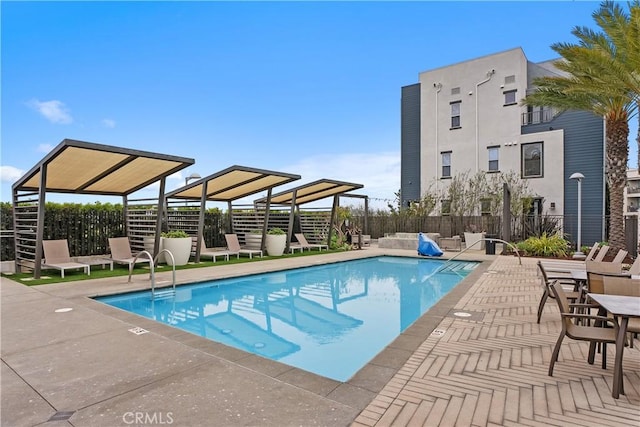 view of pool with a patio area