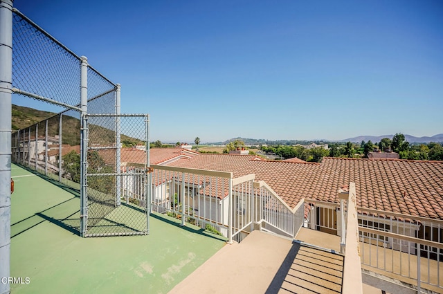 exterior space with a mountain view