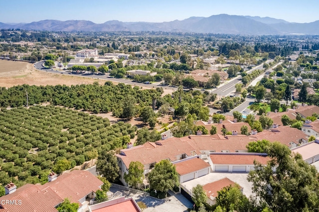 aerial view with a mountain view