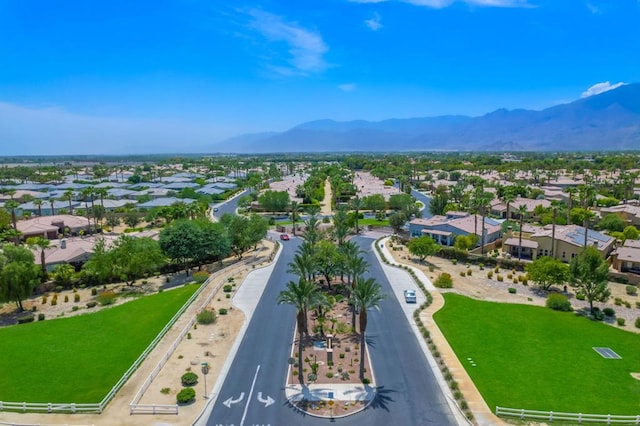 aerial view featuring a mountain view