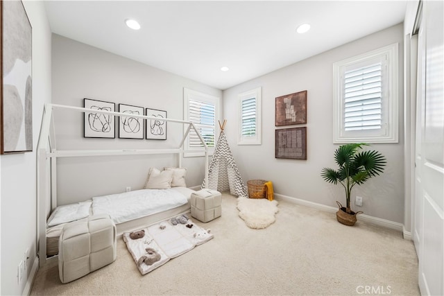 view of carpeted bedroom