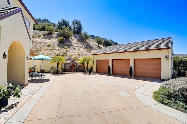 view of garage