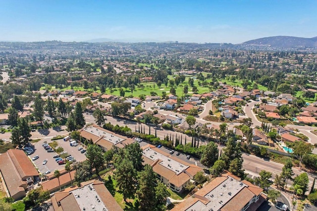 aerial view with a mountain view