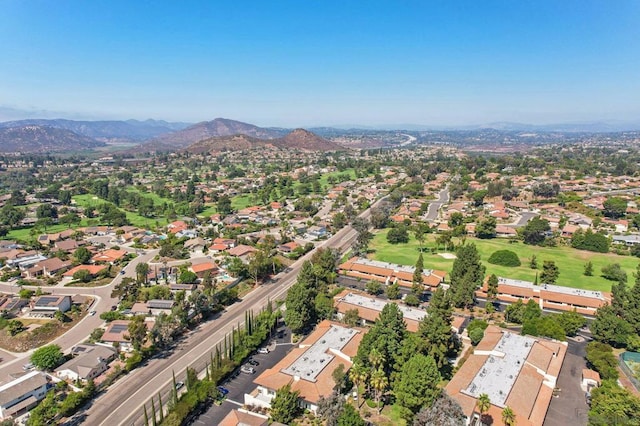 drone / aerial view with a mountain view