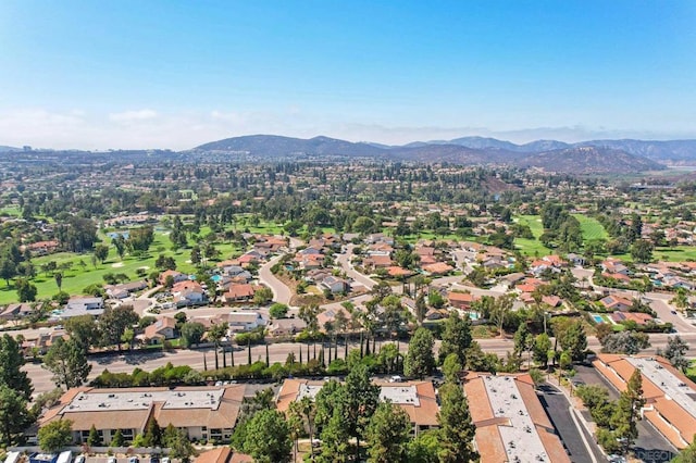 bird's eye view featuring a mountain view