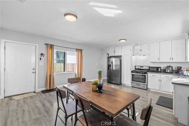 dining area featuring light hardwood / wood-style flooring