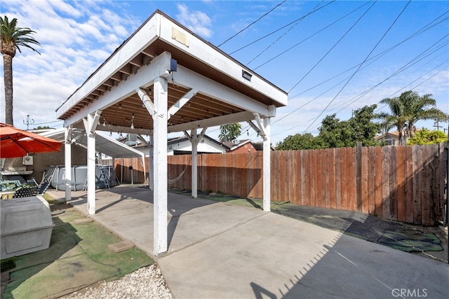 view of patio / terrace with a gazebo