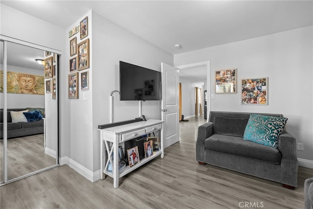 living room featuring hardwood / wood-style flooring