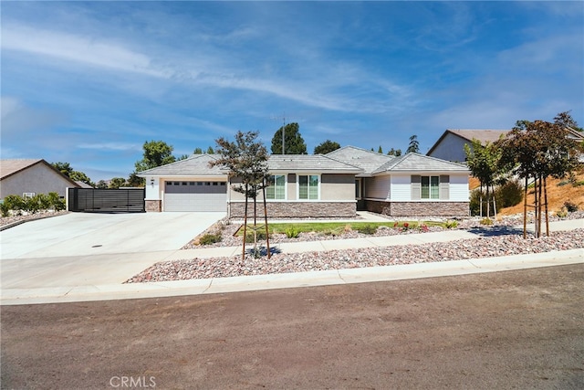 ranch-style house featuring a garage